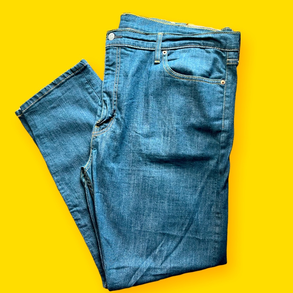 Levi’s Men’s Regular Tapered 508 Blue Jeans with Gold & Orange Stitching| 42x30